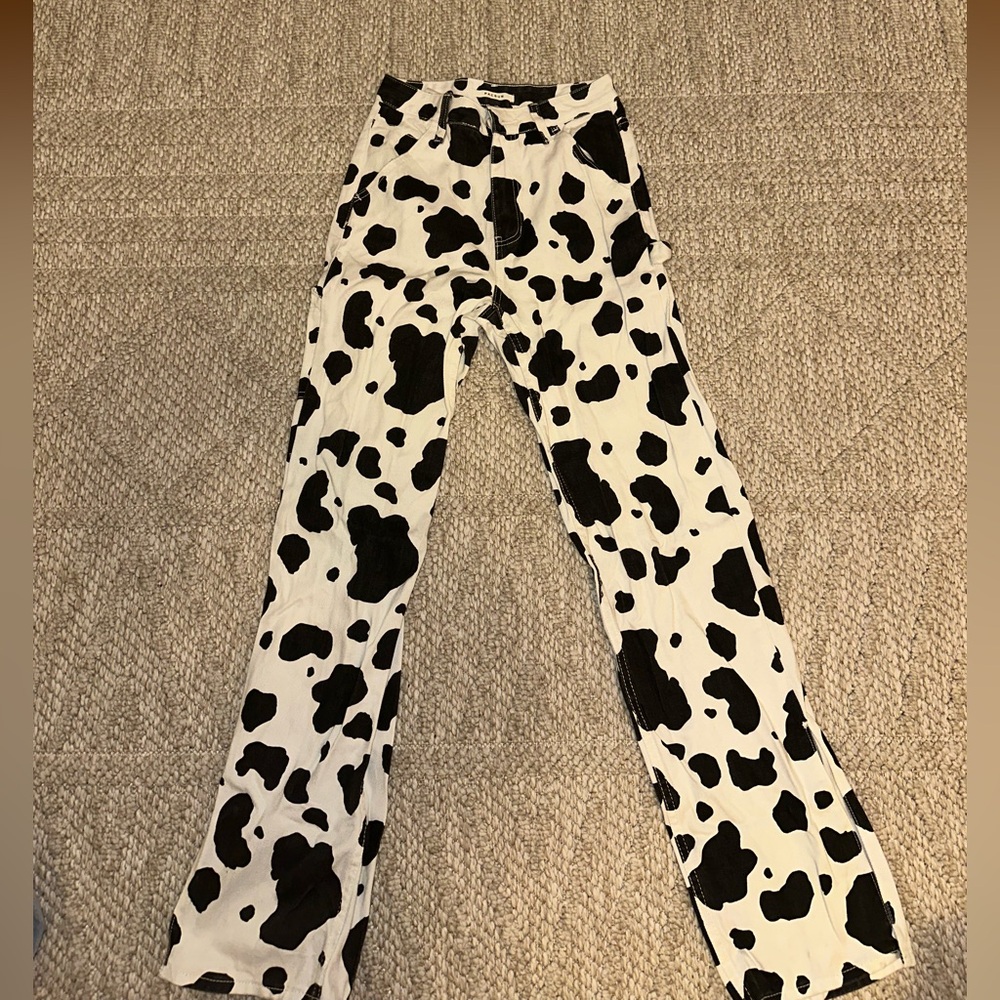PacSun Cow Print 90s Boyfriend Carpenter Pants